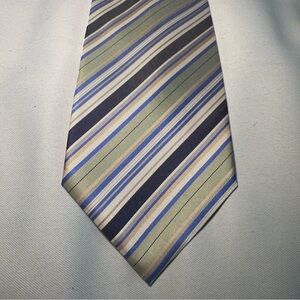 Croft & Barrow Blue and Green Striped Tie